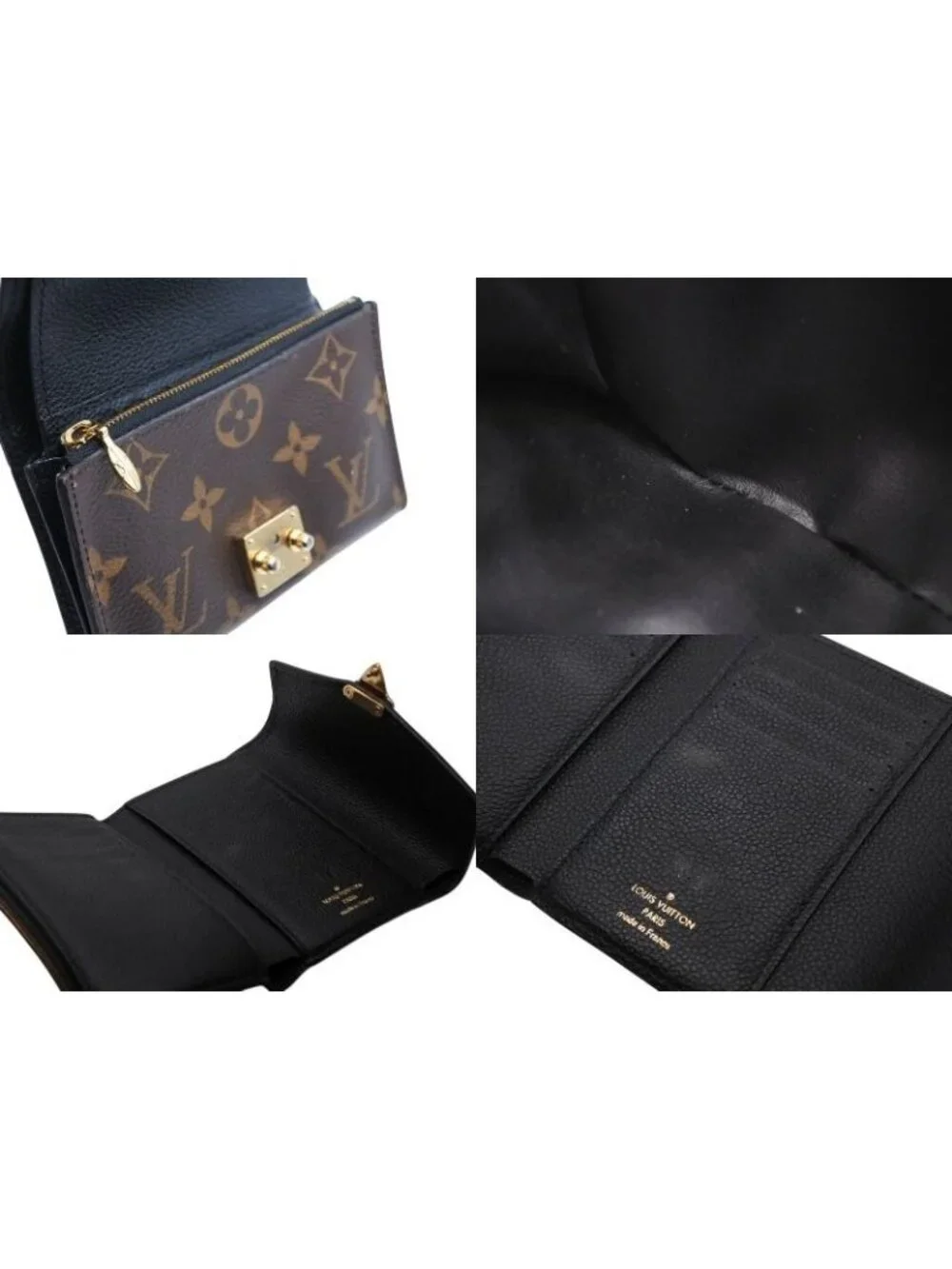 Louis Vuitton Portefeuille Pallas Compact Trifold Wallet Monogram Canvas Brown